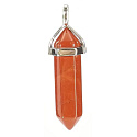 Jaspis červený kyvadlo šesťuholník prívesok prírodný kameň 41 x 13 mm, full care stone