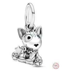 Charm Sterlingové stříbro 925 Bul Teriér, pes, přívěsek na náramek zvíře Charm Sterlingové stříbro 925 Bul Teriér, pes, přívěsek na náramek zvíře