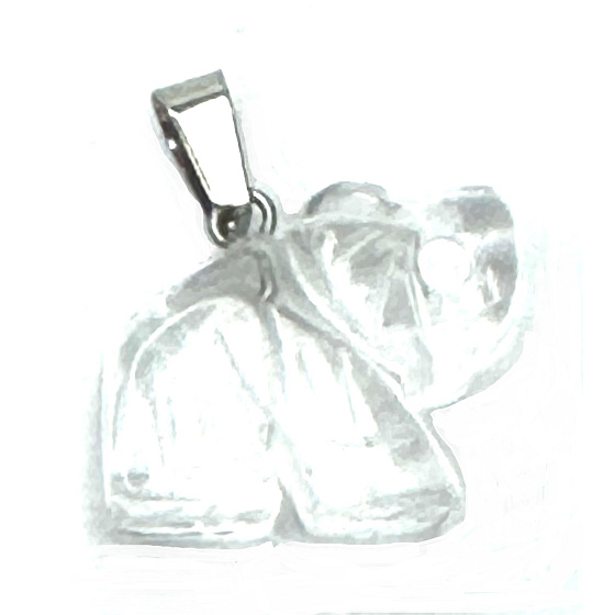 Krištáľový prívesok Slon prírodný kameň, ručne brúsená figúrka 1,8 x 2,5 x 8 mm, kamenné kamene