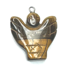 Tiger okolo anjela, prívesok anjelské krídla prírodný kameň ručne brúsený 25 x 21 x 5 mm, kameň slnka a zeme, prináša šťastie a bohatstvo