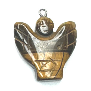 Tiger okolo anjela, prívesok anjelské krídla prírodný kameň ručne brúsený 25 x 21 x 5 mm, kameň slnka a zeme, prináša šťastie a bohatstvo