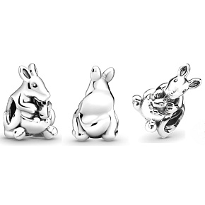 Prívesok Striebro 925 Austrália Klokan a mláďa, korálik na zvierací náramok