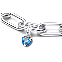 Šarm Striebro 925 Blue Heart - Mini medailón, prívesok na náramok lásky