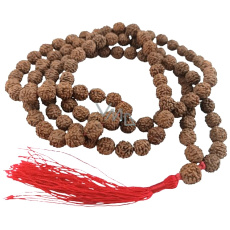 108 Mala Shiva Rudraksha, meditačné šperky, prírodné indické semienka, uzlíky, elastické, ručne vyrobené, strapce 8 cm, korálky 7-8 mm