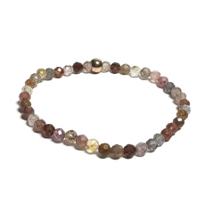 Spinel farebný fazetový náramok elastický prírodný kameň 4 mm / 16 - 17 cm