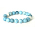 Larimar náramok elastický prírodný kameň, guľôčka 9 - 10 mm / 16 - 17 cm, mier - pokoj