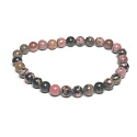 Rodonit tmavší náramok elastický prírodný kameň, guľôčka 6 mm / 16 - 17 cm, kameň odpustenia
