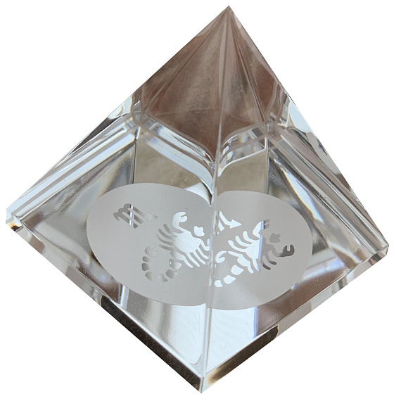 Krištáľové sklo Pyramída číra, Škorpión znamenie zverokruhu