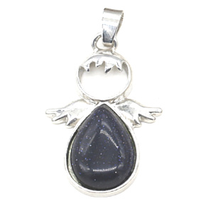 Zlatý kameň modrý anjel strážca Avanturín prívesok 3,5 x 2,5 mm, kameň ambícií