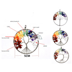 7 čakier Strom života prívesok prírodný kameň, liečivý 5 cm