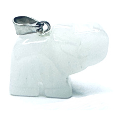 Prívesok Quartz Elephant prírodný kameň, ručne brúsená figúrka 1,8 x 2,5 x 8 mm, najdokonalejší liečiteľ