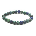 Azuritový náramok elastický prírodný kameň, guľôčka 8 mm / 16 - 17 cm