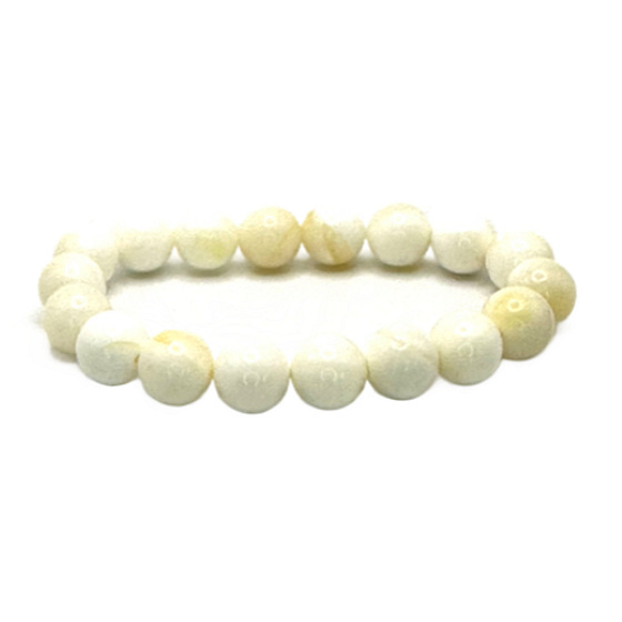 Elastický náramok z prírodnej slonoviny, guľôčka 10 mm / 16 - 17 cm