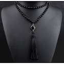 108 Mala Obsidian náhrdelník kosočtverec, meditační šperk, přírodní kámen vázaný, elastický, korálek 6 mm, kámen záchrany