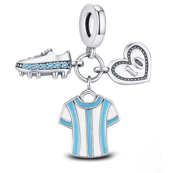 Charm Argentína futbal číslo 10, Messi a Maradona, symbol vášne a víťazstva, korálik na náramok, šport