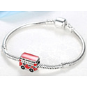Charm Londýn červený autobus korálek na cestovný náramok