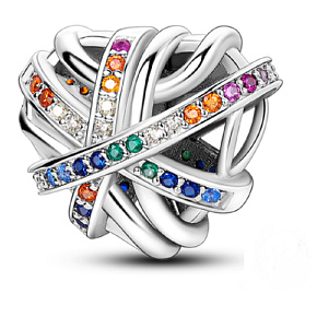 Striebro 925 Omotané srdcové korálky na náramku láska