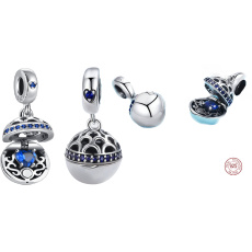 Striebro 925 Love Surprise - kráľovská modrá, otvárateľný prívesok na náramok lásky