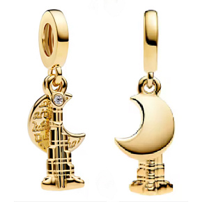 Charm Sterlingové stříbro 925 Dubaj Burdž Chalífa & měsíc, 2v1 nejvyšší budova světa, symbol snů, výšek přívěsek na náramek cestování