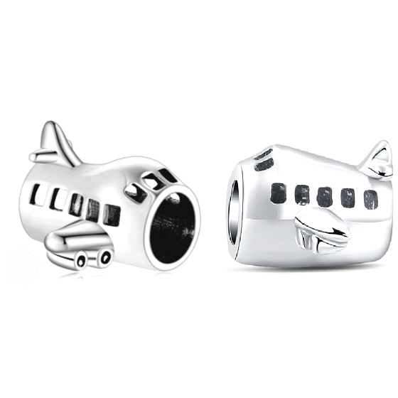 Prívesok Striebro 925 Korálik lietadla na cestovnom náramku