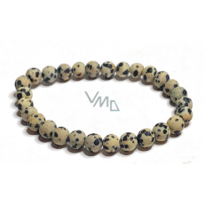 Jaspis dalmatín matný náramok elastický prírodný kameň, guľôčka 6 mm / 16 - 17 cm, kameň pozitívnej energie Jaspis dalmatín matný náramok elastický prírodný kameň, guľôčka 6 mm / 16 - 17 cm, kameň pozitívnej energie