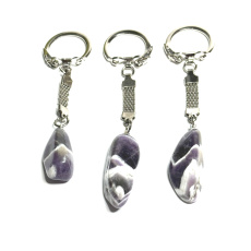 Ametyst zebra Zambia prívesok na kľúče prírodný kameň cca 10 cm 1 kus, kameň kráľov a biskupov