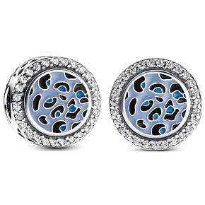 Šarm Striebro 925 Modrý leopardí prívesok, korálik na zvierací náramok