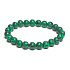 Malachitový náramok elastický, guľôčka 8 mm / 16 - 17 cm, syntetický kameň želania