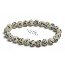 Jaspis dalmatín matný náramok elastický prírodný kameň, guľôčka 8 mm / 16 - 17 cm, kameň pozitívnej energie Jaspis dalmatín matný náramok elastický prírodný kameň, guľôčka 8 mm / 16 - 17 cm, kameň pozitívnej energie