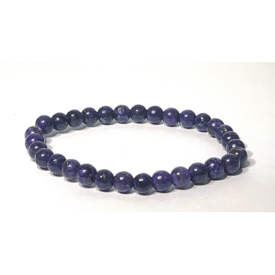 Čaroit / Čaroit náramok elastický prírodný kameň, guľôčka 6 mm / 16 -17 cm, mágia a kúzla, zázrak z Jakutska