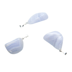 Chalcedón Trommel prívesok prírodný kameň, 2,2 - 3 cm, 1 kus, kameň lásky a radosti