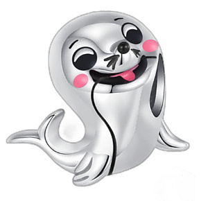 Prívesok Striebro 925 Morský lev, korálik na náramku zviera