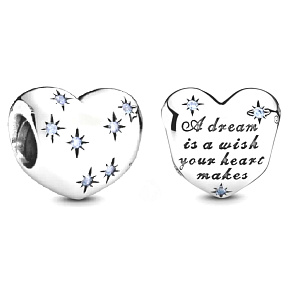 Prívesok zo striebra 925 Disney Popoluška - vysnívané srdce, korálik na náramku vianočný