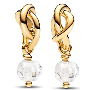 Charm Striebro 925 Prepletený fazetovaný kruh večnosti priehľadný, prívesok na náramok symbol apríl Charm Striebro 925 Prepletený fazetovaný kruh večnosti priehľadný, prívesok na náramok symbol apríl