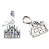 Charm Sterlingové stříbro 925 Itálie Katedrála v Miláně, Duomo di Milano 2v1 přívěsek na náramek, cestování