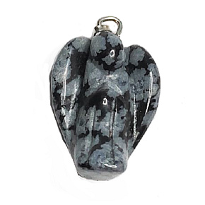 Obsidiánová vločka Anjel strážca prívesok prírodný kameň 1,7 cm 1 kus, kameň záchrany
