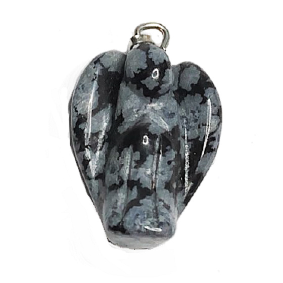 Obsidiánová vločka Anjel strážca prívesok prírodný kameň 1,7 cm 1 kus, kameň záchrany
