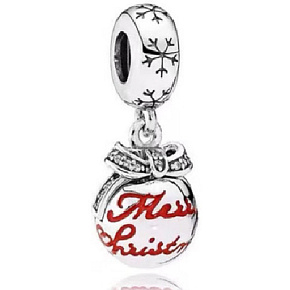 Prívesok zo striebra 925 Krásne Vianoce - fľaša, náramok prívesok Vianoce