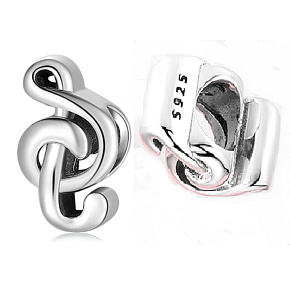 Prívesok Striebro 925 Husľový kľúč, korálik na náramku