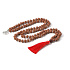 108 Mala Rudraksha meditační šperk, vázaný přírodní náhrdelník, ruční výroba, korálek 8 mm, střapec 8 cm, symbol Óm