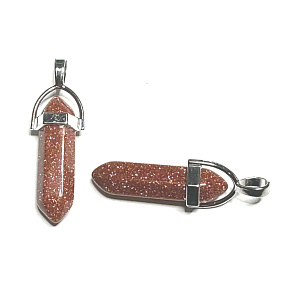 Zlatý prívesok kyvadlo šesťuholník 41 x 13 mm, kameň ambícií