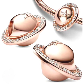 Charm Planéta Saturn Iskrivá hviezda s prstencom, korálka na náramok vesmír