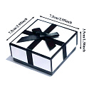 Dárková krabička na šperky – Luxusní balení s mašlí černobílý design, 7,5 × 7,5 cm