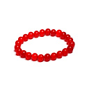 Achát červený elastický prírodný kameň, korálik 8 mm / 16-17 cm, dodáva pevnosť