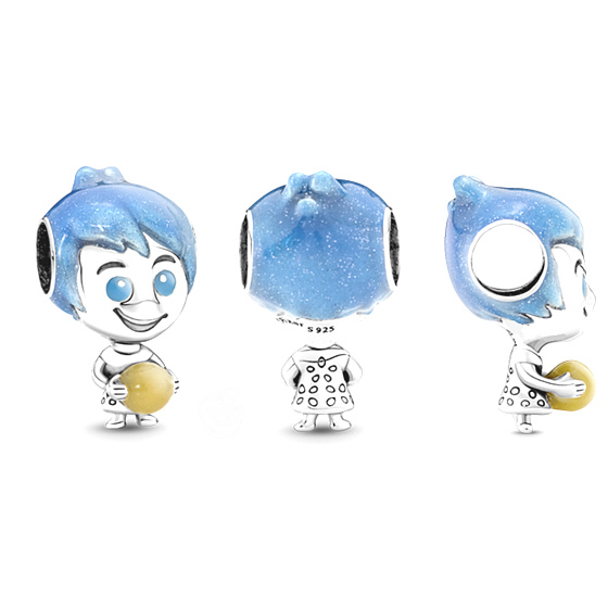 Prívesok zo striebra 925 Disney Pixar Joy svietiaci v tme Memory Orb, korálik na náramku film