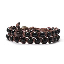 Obsidián – buddhistický náramek se santalovým Buddha prvkem, korálky 6 mm, ochrana, pravda a vnitřní síla